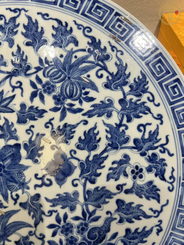古玩陶瓷花卉紋青花瓷板畫真品鑒賞圖