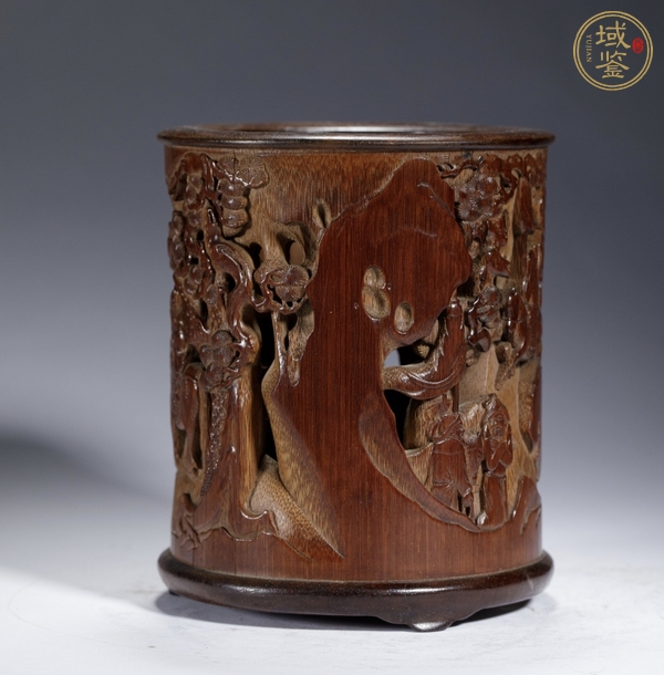 古玩雜項竹刻筆筒真品鑒賞圖