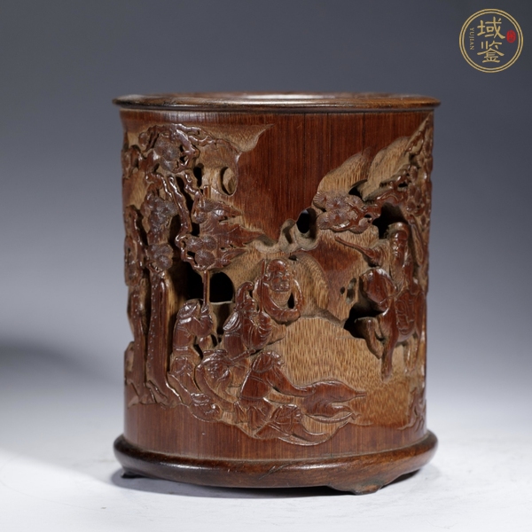 古玩雜項竹刻筆筒真品鑒賞圖