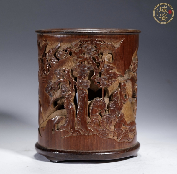 古玩雜項竹刻筆筒真品鑒賞圖