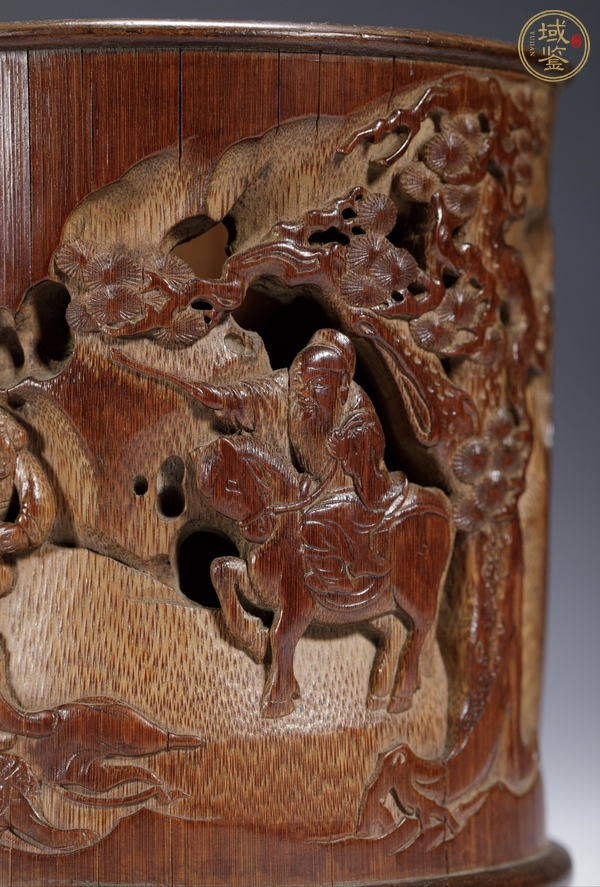 古玩雜項竹刻筆筒真品鑒賞圖