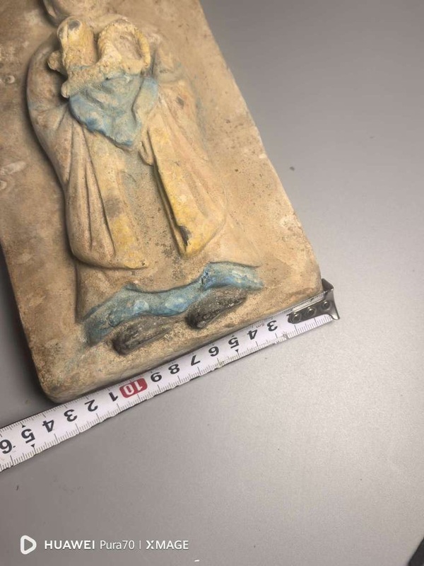 古玩陶瓷三彩人物捧龍文官像磚拍賣，當前價格272元
