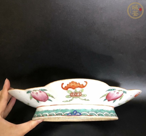 古玩陶瓷無雙譜粉彩海棠盤真品鑒賞圖