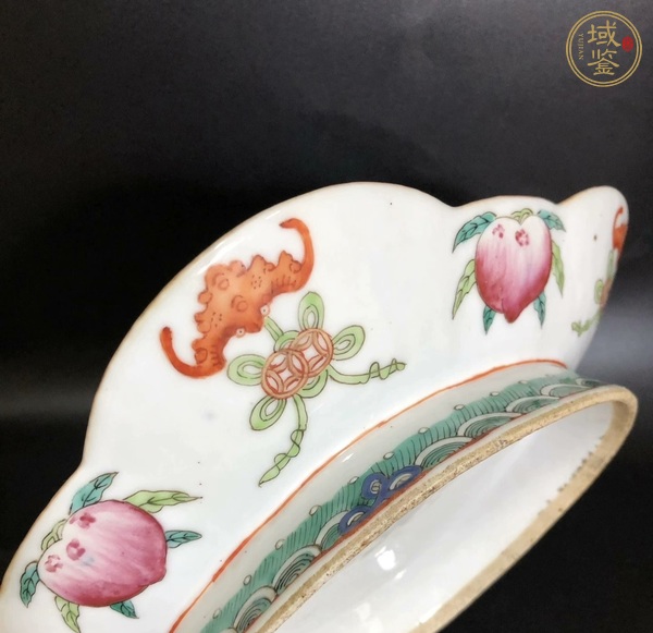 古玩陶瓷無雙譜粉彩海棠盤真品鑒賞圖