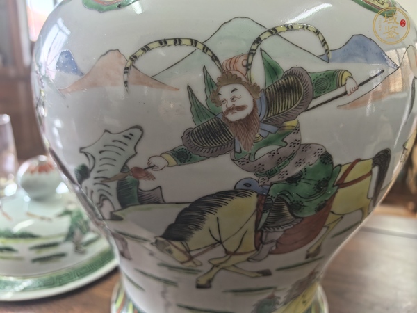 古玩陶瓷五彩人物故事紋蓋罐真品鑒賞圖