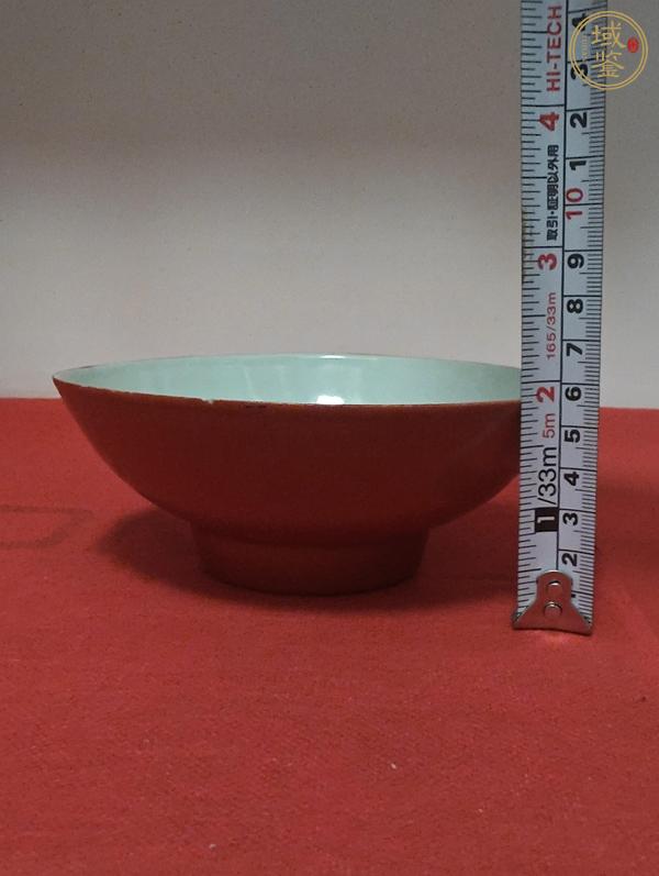 古玩陶瓷珊瑚紅釉碗真品鑒賞圖