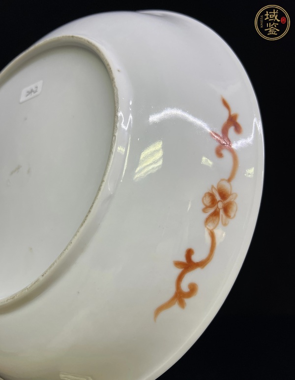 古玩陶瓷五彩花鳥紋臥盤真品鑒賞圖