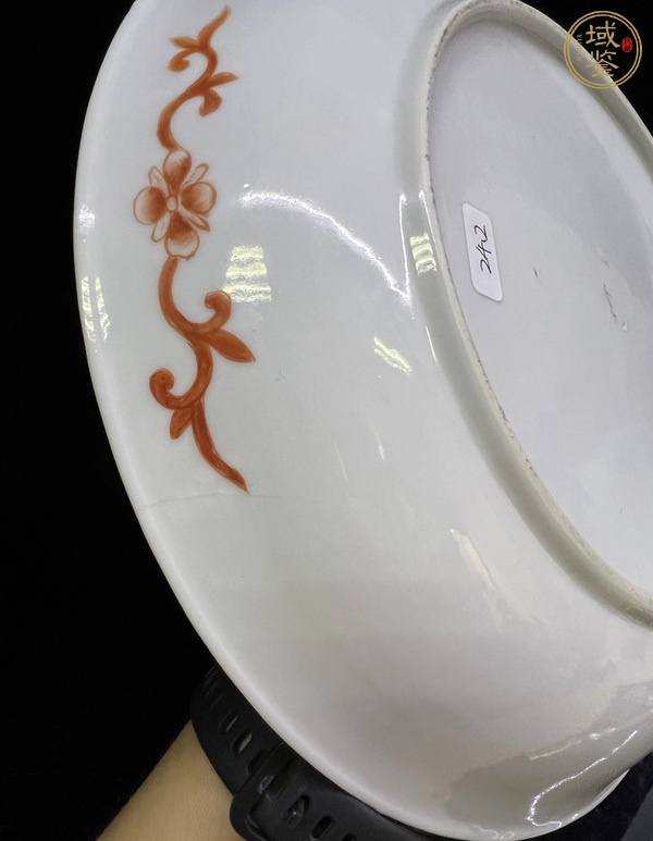 古玩陶瓷五彩花鳥紋臥盤真品鑒賞圖