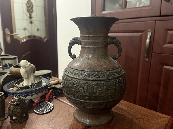 古玩雜項清代銅花瓶拍賣，當前價格399元