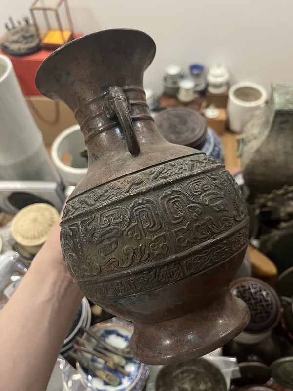 古玩雜項清代銅花瓶拍賣，當前價格399元