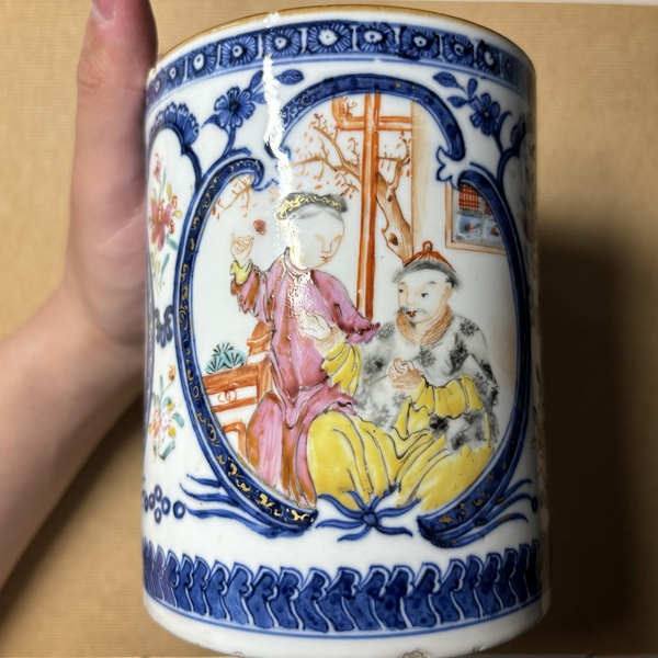 古玩陶瓷青花加彩馬克杯拍賣,當前價格1300元