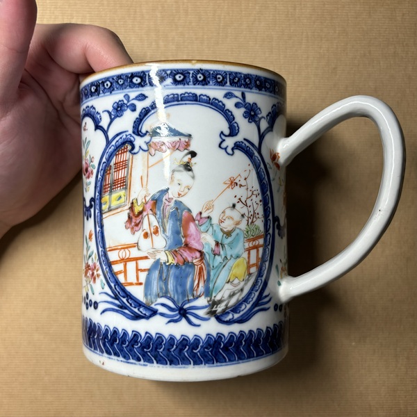 古玩陶瓷青花加彩馬克杯拍賣,當前價格1300元