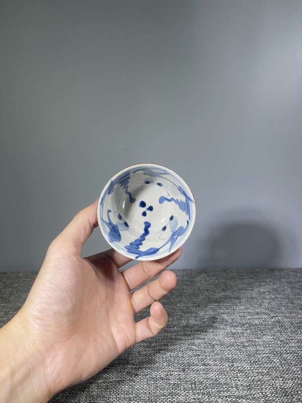 古玩陶瓷清晚期.外紫金釉內青花金玉滿堂杯拍賣,當前價格0元