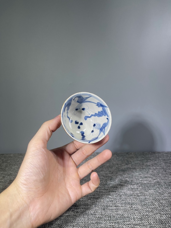 古玩陶瓷清晚期.外紫金釉內青花金玉滿堂杯拍賣,當前價格0元