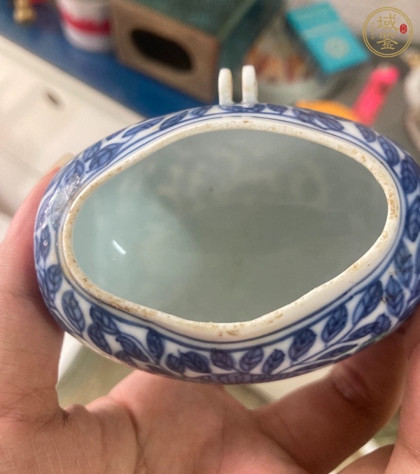 古玩陶瓷青花纏枝花卉鳥食罐真品鑒賞圖