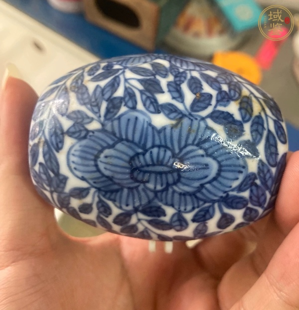 古玩青花纏枝花卉鳥食罐真品鑒賞圖