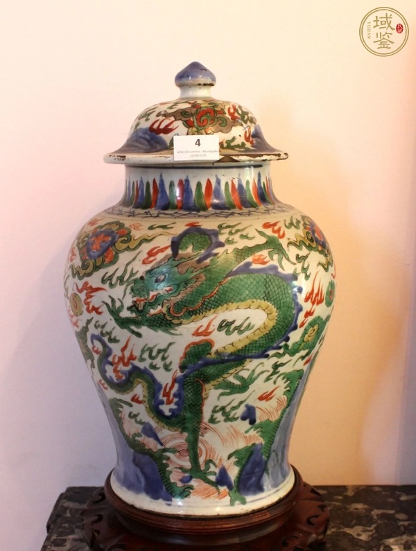 古玩青花五彩龍紋將軍罐真品鑒賞圖