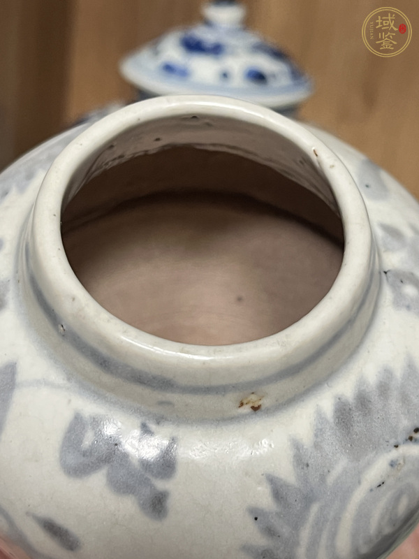 古玩陶瓷花卉紋青花罐真品鑒賞圖