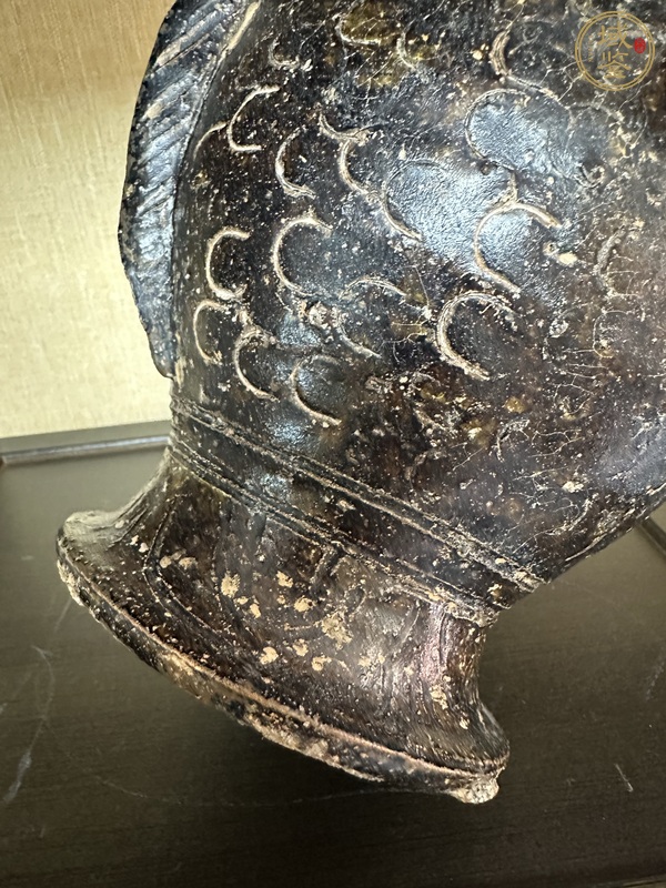古玩陶瓷醬釉雙魚瓶真品鑒賞圖