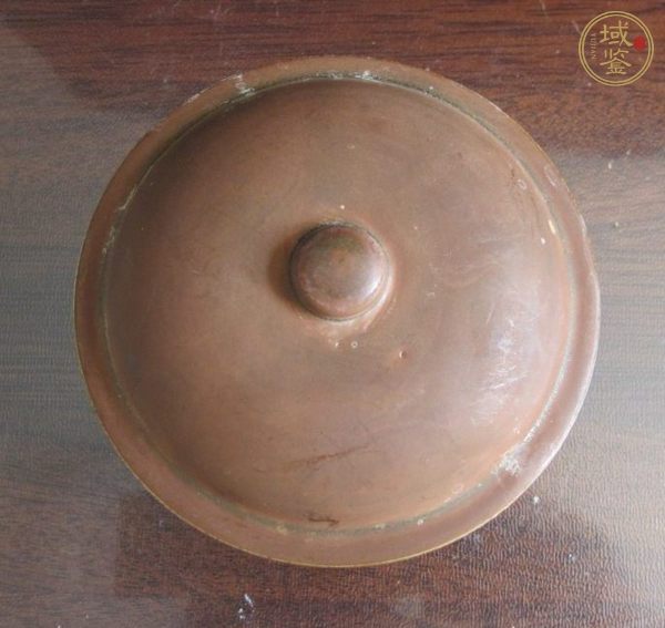 古玩陶瓷醬紅釉蓋缽真品鑒賞圖