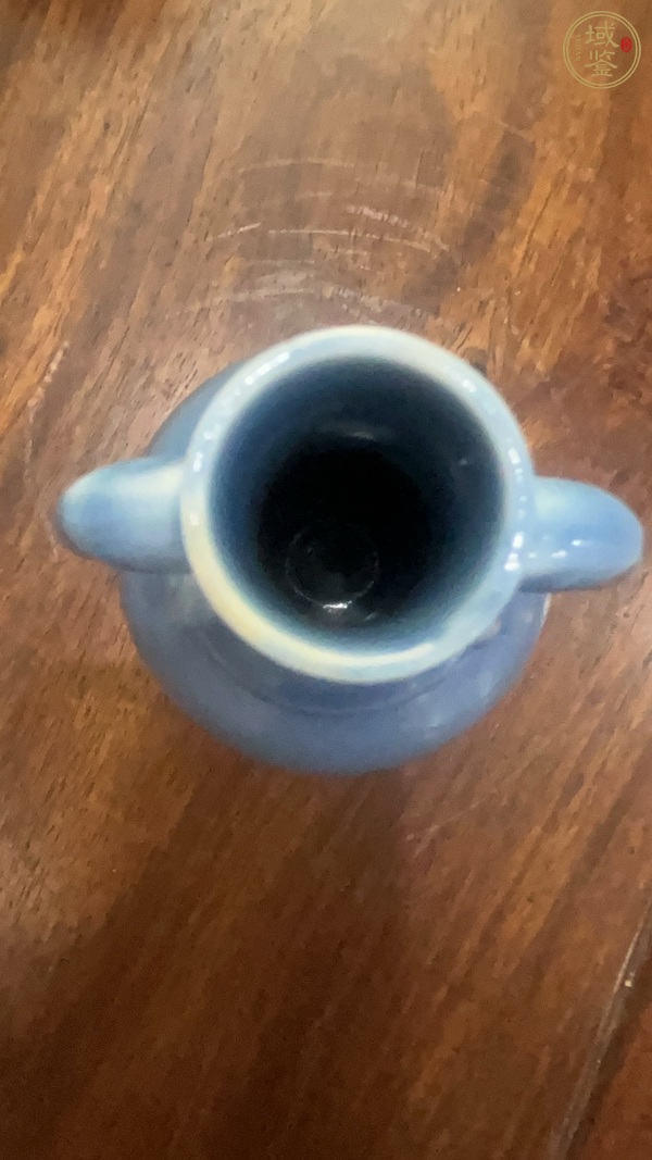 古玩陶瓷天藍釉雙兒瓶真品鑒賞圖