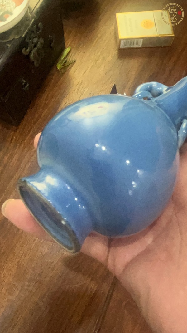 古玩陶瓷天藍釉雙兒瓶真品鑒賞圖