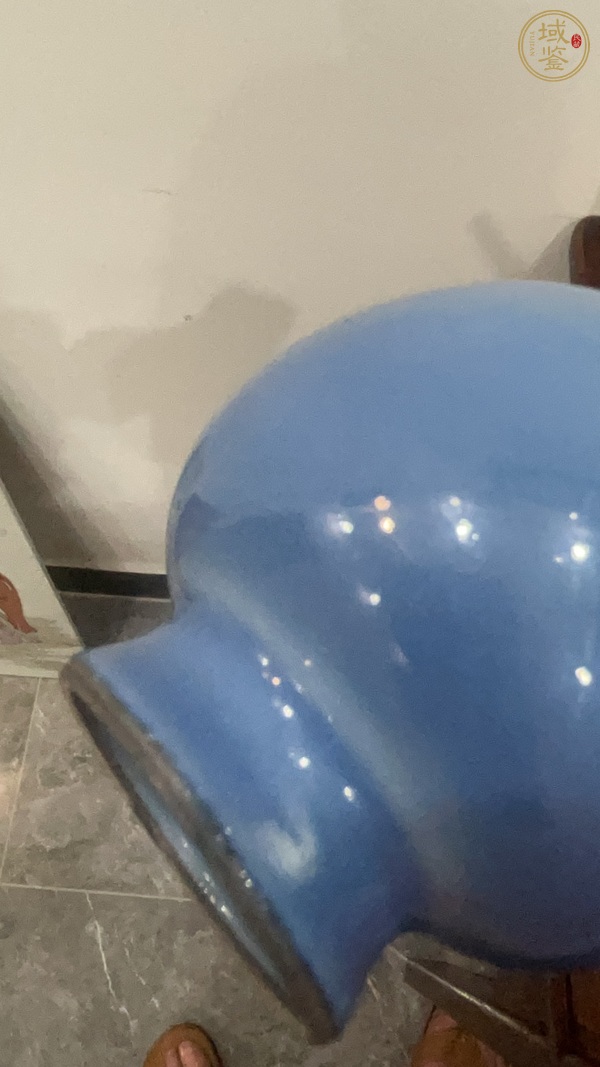 古玩陶瓷天藍釉雙兒瓶真品鑒賞圖