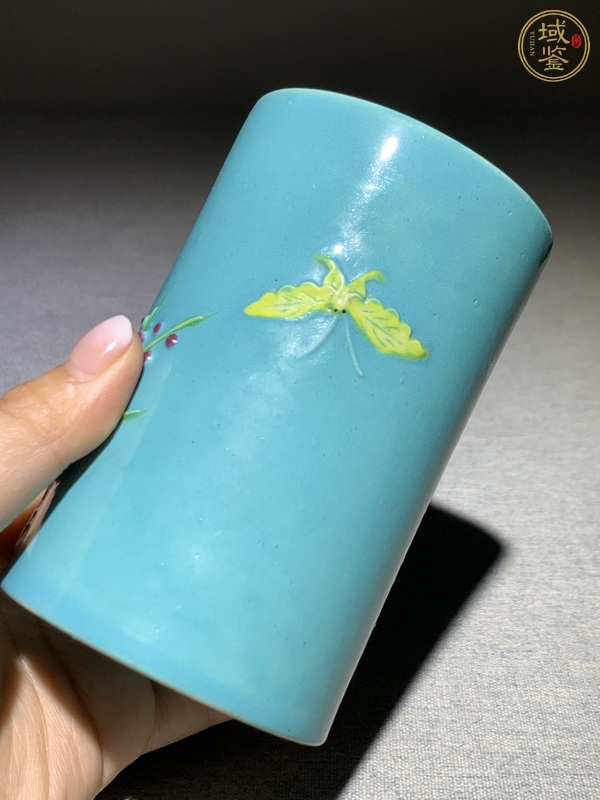 古玩陶瓷梅紋筆筒真品鑒賞圖