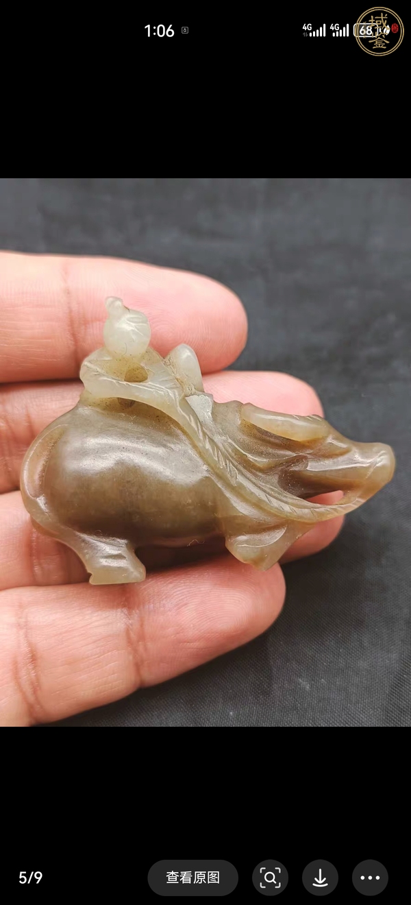 古玩玉器和田玉童子牧牛題材擺件真品鑒賞圖