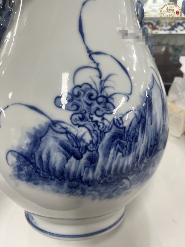 古玩陶瓷民國 青花花卉紋鹿頭尊（玉綾窯）真品鑒賞圖