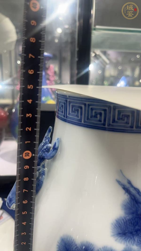 古玩陶瓷民國 青花花卉紋鹿頭尊（玉綾窯）真品鑒賞圖