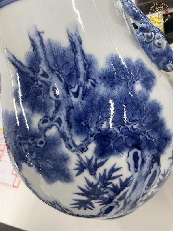 古玩陶瓷民國 青花花卉紋鹿頭尊（玉綾窯）真品鑒賞圖