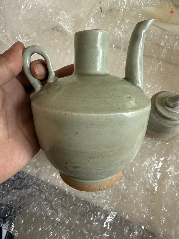 古玩陶瓷將樂窯青釉執壺真品鑒賞圖
