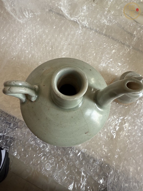 古玩陶瓷將樂窯青釉執壺真品鑒賞圖