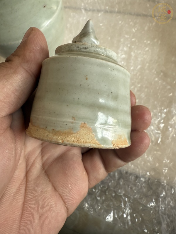 古玩陶瓷將樂窯青釉執壺真品鑒賞圖