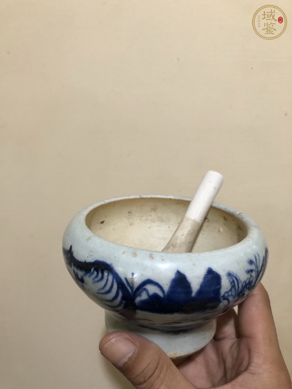 古玩陶瓷青花臼真品鑒賞圖