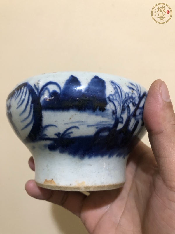 古玩青花臼真品鑒賞圖