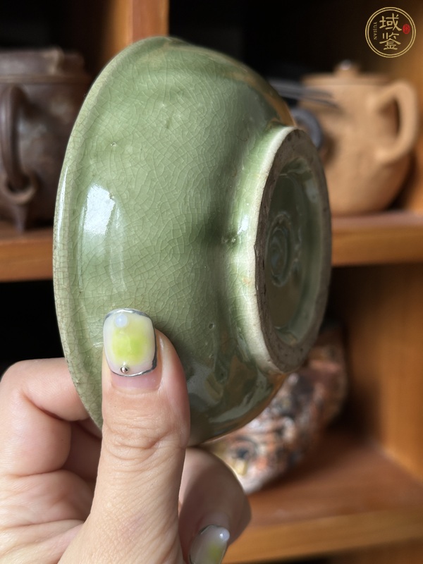 古玩陶瓷漳州窯綠釉壺承真品鑒賞圖