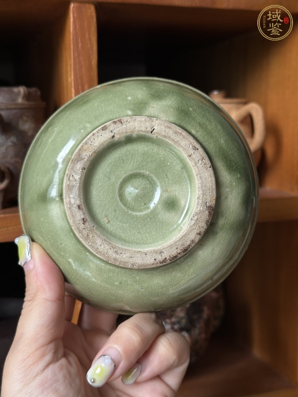 古玩陶瓷漳州窯綠釉壺承真品鑒賞圖