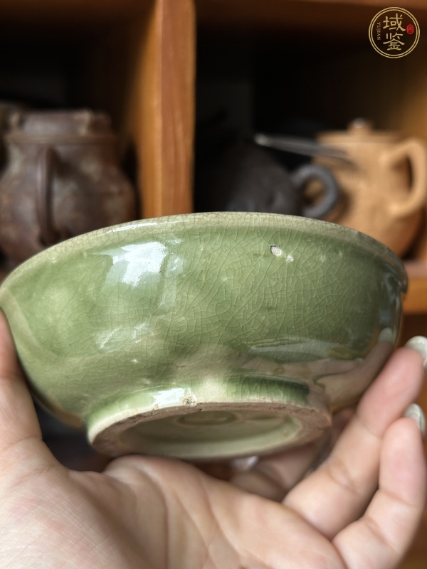 古玩陶瓷漳州窯綠釉壺承真品鑒賞圖
