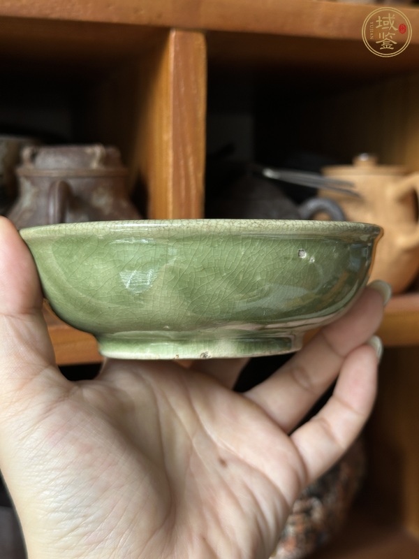 古玩陶瓷漳州窯綠釉壺承真品鑒賞圖