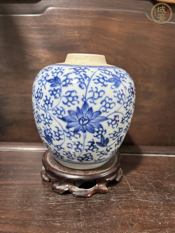 古玩陶瓷青花纏枝花卉紋罐真品鑒賞圖