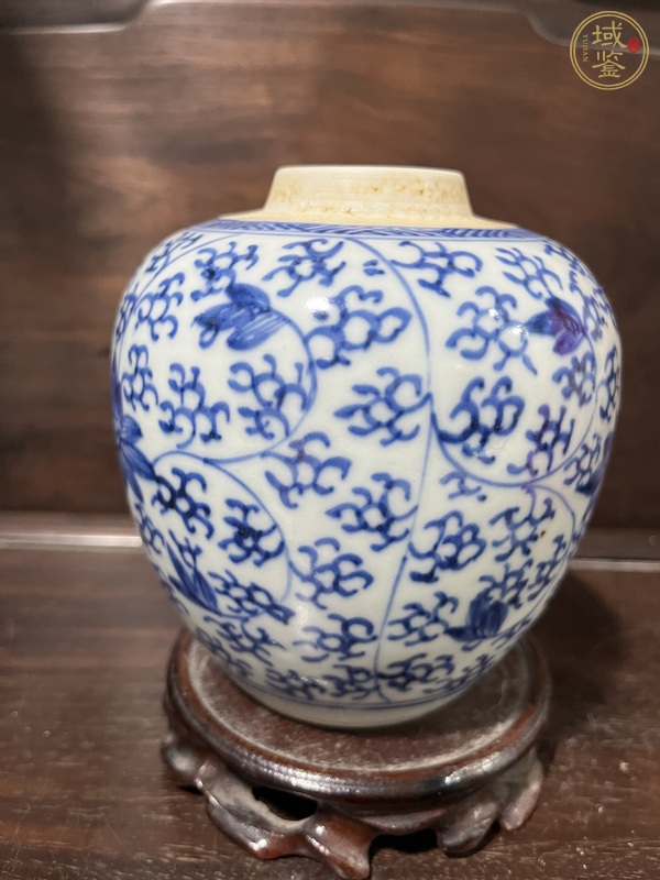 古玩陶瓷青花纏枝花卉紋罐真品鑒賞圖