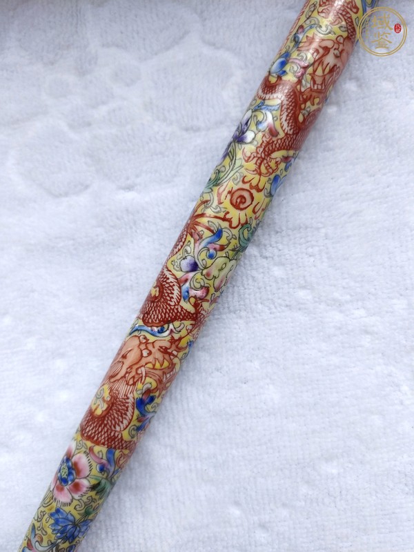 古玩陶瓷創匯 粉彩龍穿花毛筆真品鑒賞圖