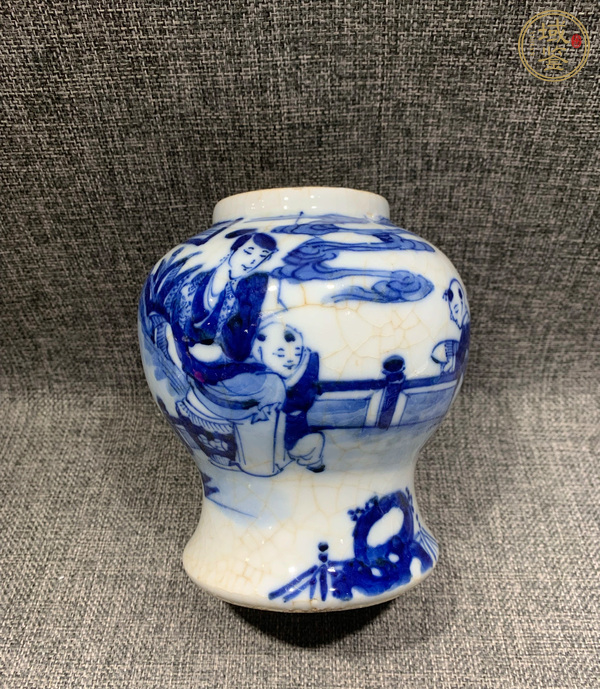 古玩陶瓷青花三娘教子圖蓋罐真品鑒賞圖