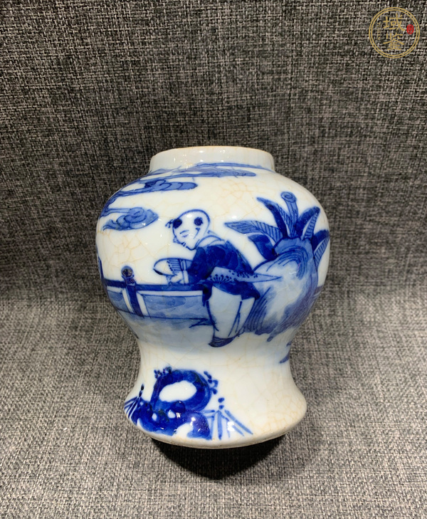古玩陶瓷青花三娘教子圖蓋罐真品鑒賞圖