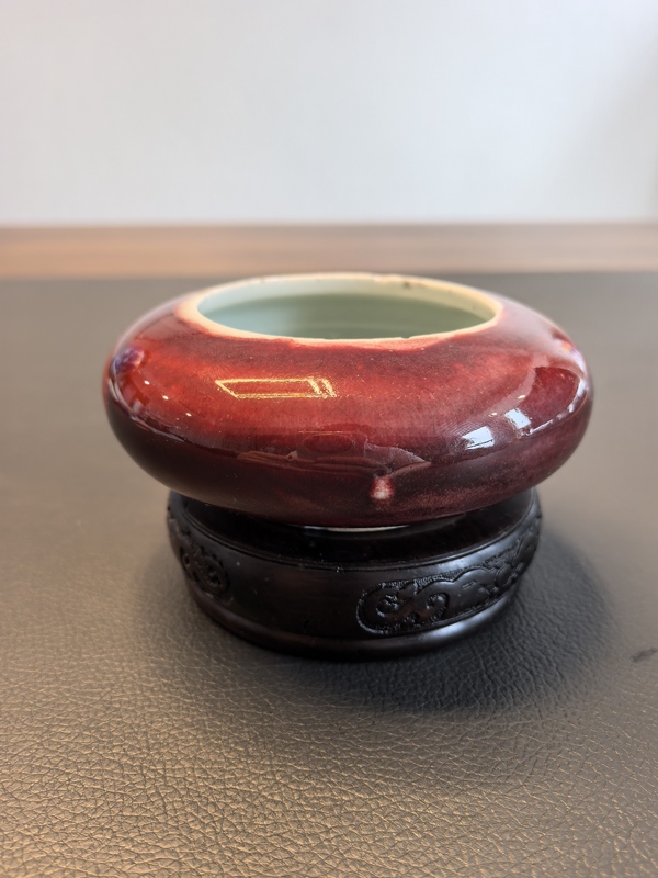 古玩陶瓷晚清一把抓郎紅釉水洗拍賣，當(dāng)前價(jià)格4980元