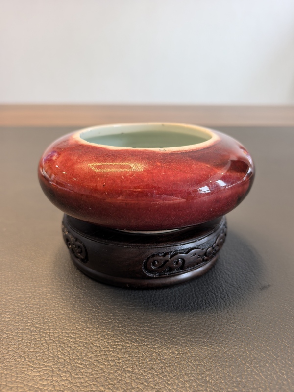 古玩陶瓷晚清一把抓郎紅釉水洗拍賣，當(dāng)前價(jià)格4980元