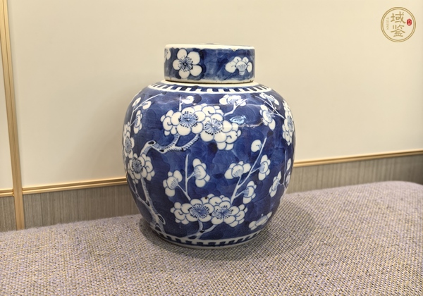古玩陶瓷青花冰梅圖蓋罐真品鑒賞圖