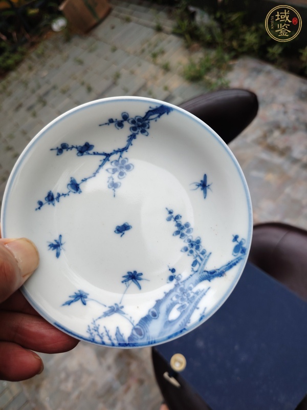 古玩陶瓷青花梅花紋杯碟，疑似復窯真品鑒賞圖